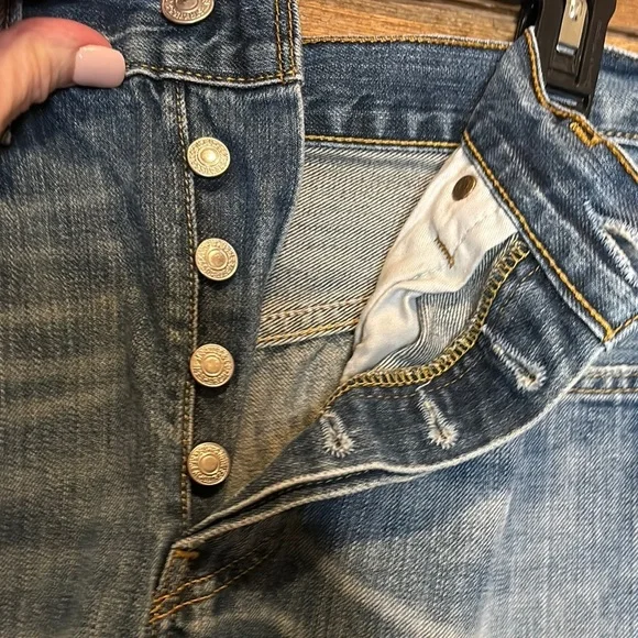 LEVIS Authentic 501 Buttonfly Cutoff Denim Jean Shorts - Picture 8 of 11